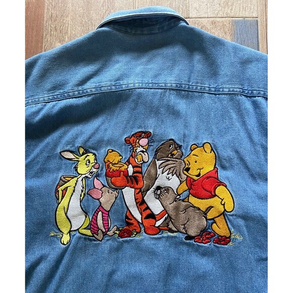 Vintage Disney Winnie the Pooh Embroidered Denim Shirt Size Small - Picture 3 of 8